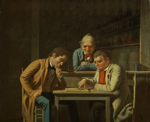 Os jogadores Checker (George Caleb Bingham) - Reprodução com Qualidade Museu
