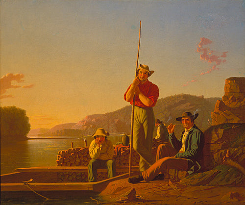 O Barco de Madeira (George Caleb Bingham) - Reprodução com Qualidade Museu
