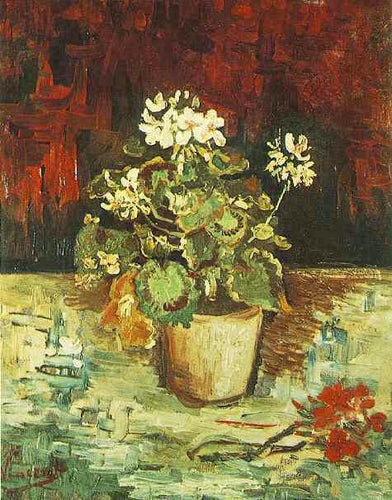 Gerânio em um vaso de flores (Vincent Van Gogh) - Reprodução com Qualidade Museu