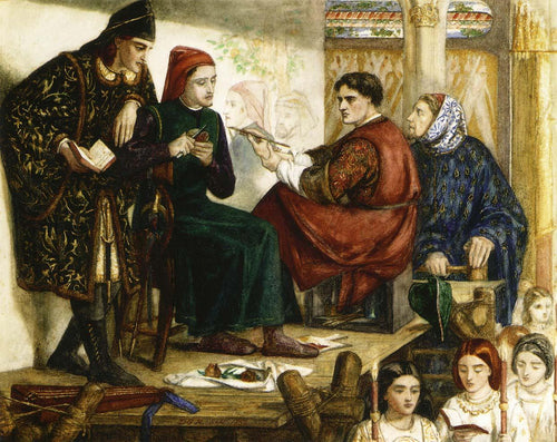 Giotto pintando o retrato de Dante - Replicarte