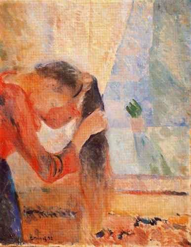 Mulher penteando o cabelo (Edvard Munch) - Reprodução com Qualidade Museu