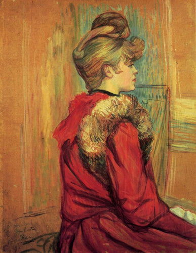 Menina com pele, Mademoiselle Jeanne Fontaine (Henri de Toulouse-Lautrec) - Reprodução com Qualidade Museu