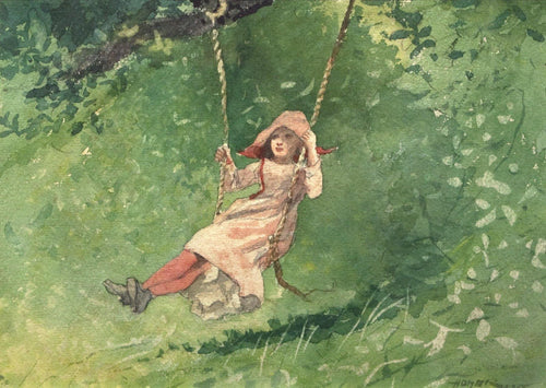 Garota em um balanço (Winslow Homer) - Reprodução com Qualidade Museu