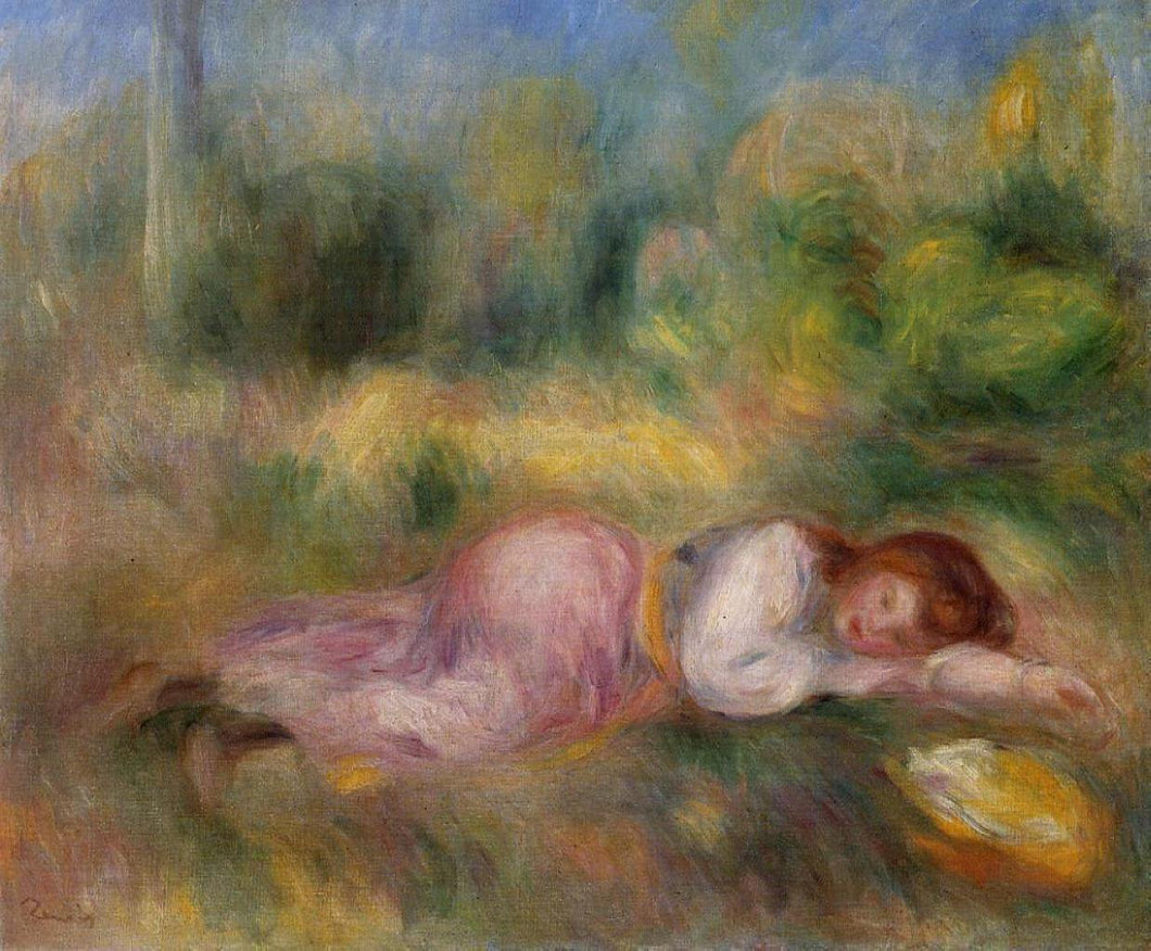 Menina esticada na grama (Pierre-Auguste Renoir) - Reprodução com Qualidade Museu