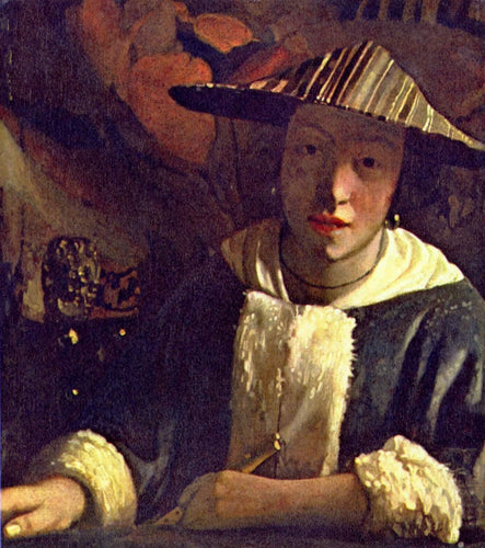 Menina com uma flauta (Johannes Vermeer) - Reprodução com Qualidade Museu