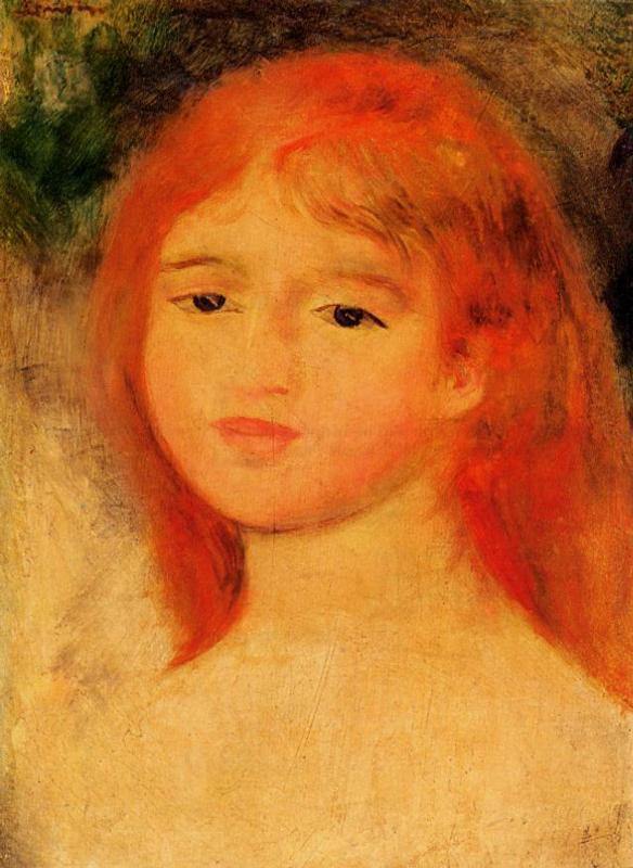 Menina com cabelo castanho-avermelhado (Pierre-Auguste Renoir) - Reprodução com Qualidade Museu