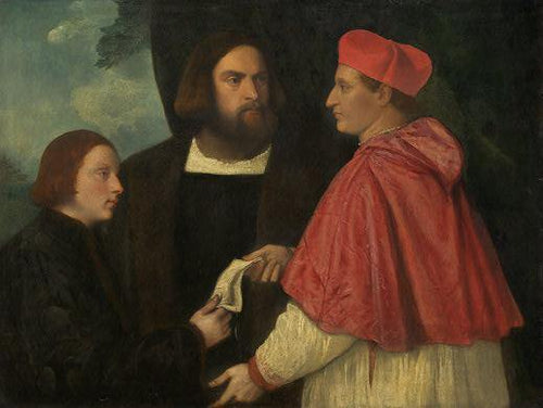 Girolamo e o cardeal Marco Corner investem Marco Abbot de Carrara em seu benefício