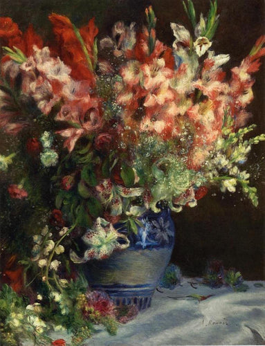 Gladiolas em um vaso (Pierre-Auguste Renoir) - Reprodução com Qualidade Museu