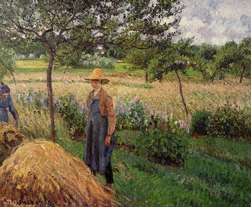 Tempo cinza, manhã com números, Eragny (Camille Pissarro) - Reprodução com Qualidade Museu