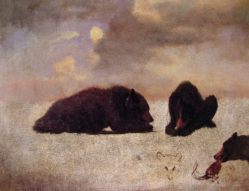 Ursos pardos (Albert Bierstadt) - Reprodução com Qualidade Museu
