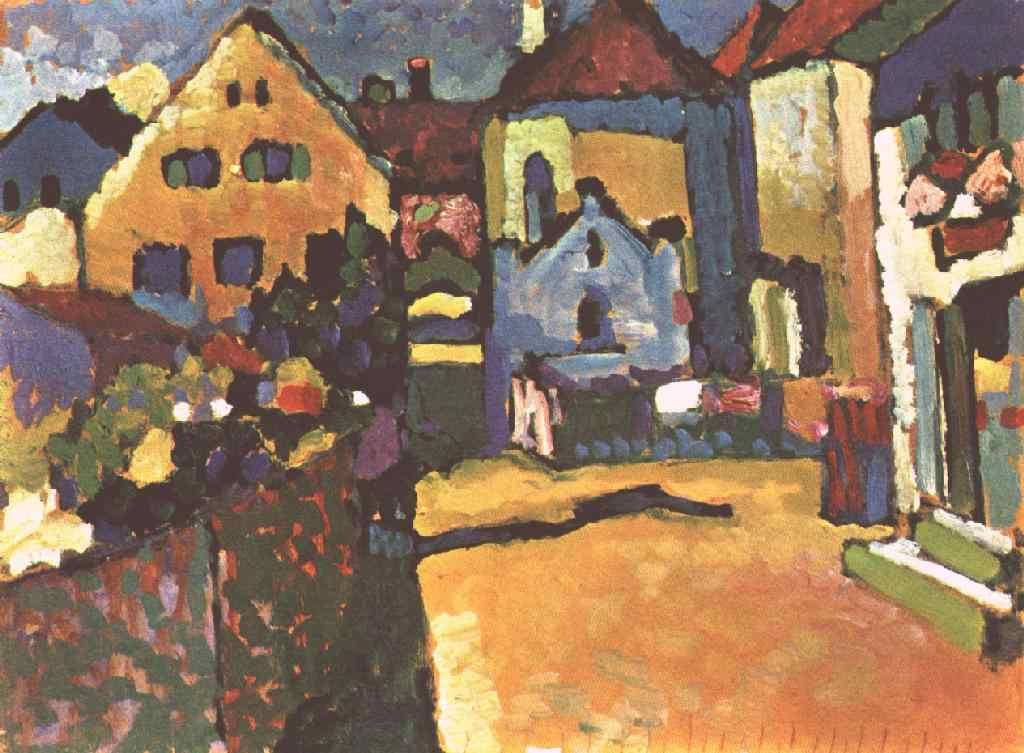 Murnau - Grungasse (Wassily Kandinsky) - Reprodução com Qualidade Museu