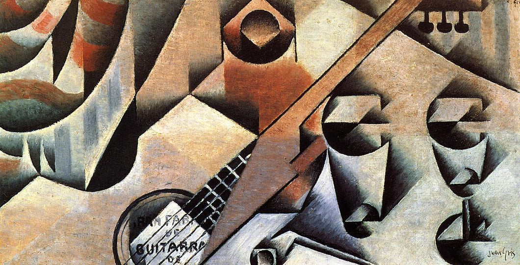 Violão e óculos (Juan Gris) - Reprodução com Qualidade Museu