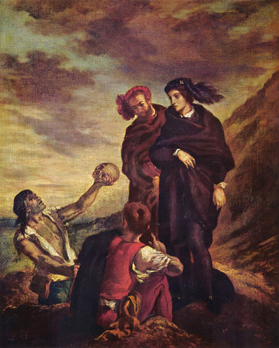 Hamlet e Horatio no cemitério (Eugene Delacroix) - Reprodução com Qualidade Museu