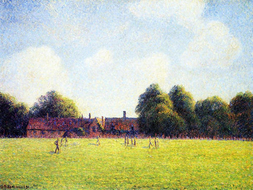 Hampton Court Green, Londres (Camille Pissarro) - Reprodução com Qualidade Museu