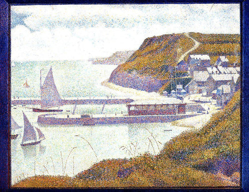 Porto em Port-En-Bessin na maré alta (Georges Seurat) - Reprodução com Qualidade Museu