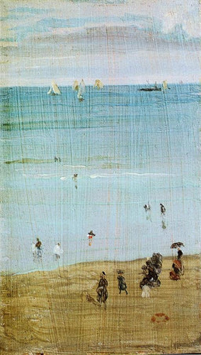 Harmonia em azul e pérola, The Sands Dieppe (James Abbott McNeill Whistler) - Reprodução com Qualidade Museu