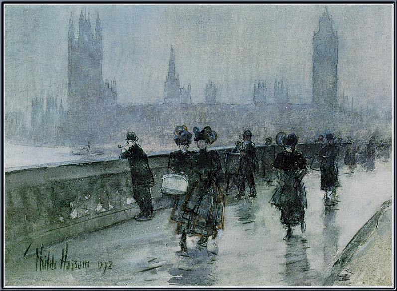 Westminster Bridge (Childe Hassam) - Reprodução com Qualidade Museu