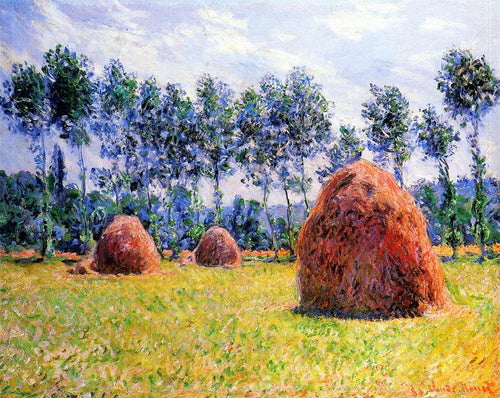 Palheiros em Giverny (Claude Monet) - Reprodução com Qualidade Museu