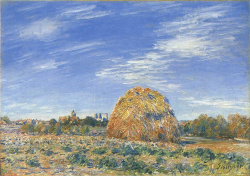 Palheiros em Moret em outubro (Alfred Sisley) - Reprodução com Qualidade Museu