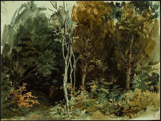 The Edge Of A Wood em Nohant (Eugene Delacroix) - Reprodução com Qualidade Museu