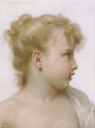 Cabeça de uma menina (William-Adolphe Bouguereau) - Reprodução com Qualidade Museu
