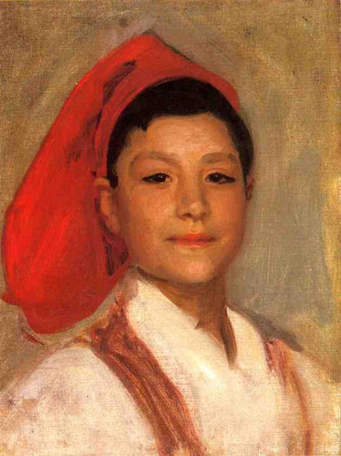 Cabeça de um menino napolitano (John Singer Sargent) - Reprodução com Qualidade Museu