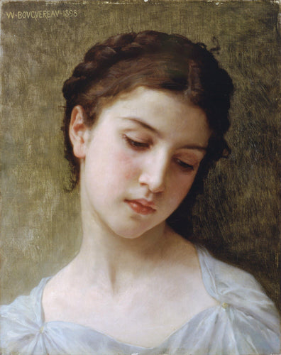 Cabeça de uma jovem (William-Adolphe Bouguereau) - Reprodução com Qualidade Museu