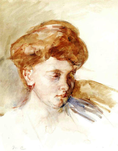 Cabeça de uma jovem (Mary Cassatt) - Reprodução com Qualidade Museu