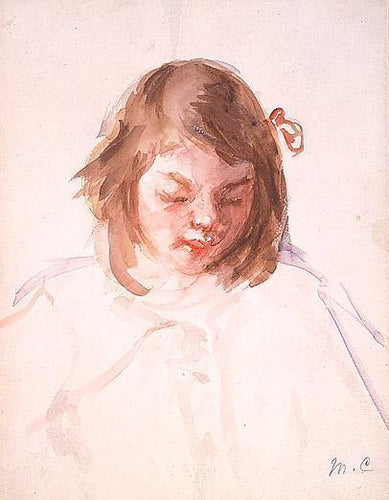 Chefe de Françoise olhando para baixo - No.4 (Mary Cassatt) - Reprodução com Qualidade Museu