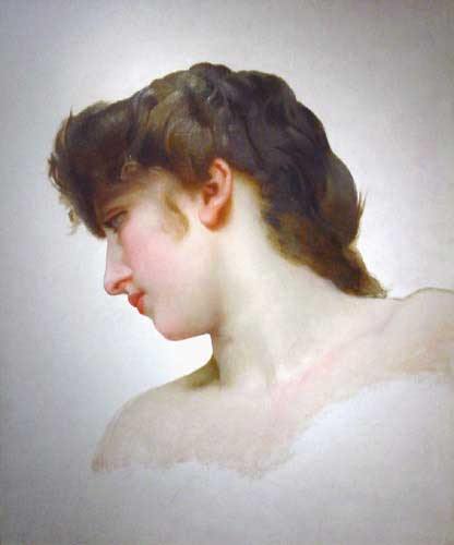 Estudo de cabeça de mulher loira com rosto (William-Adolphe Bouguereau) - Reprodução com Qualidade Museu