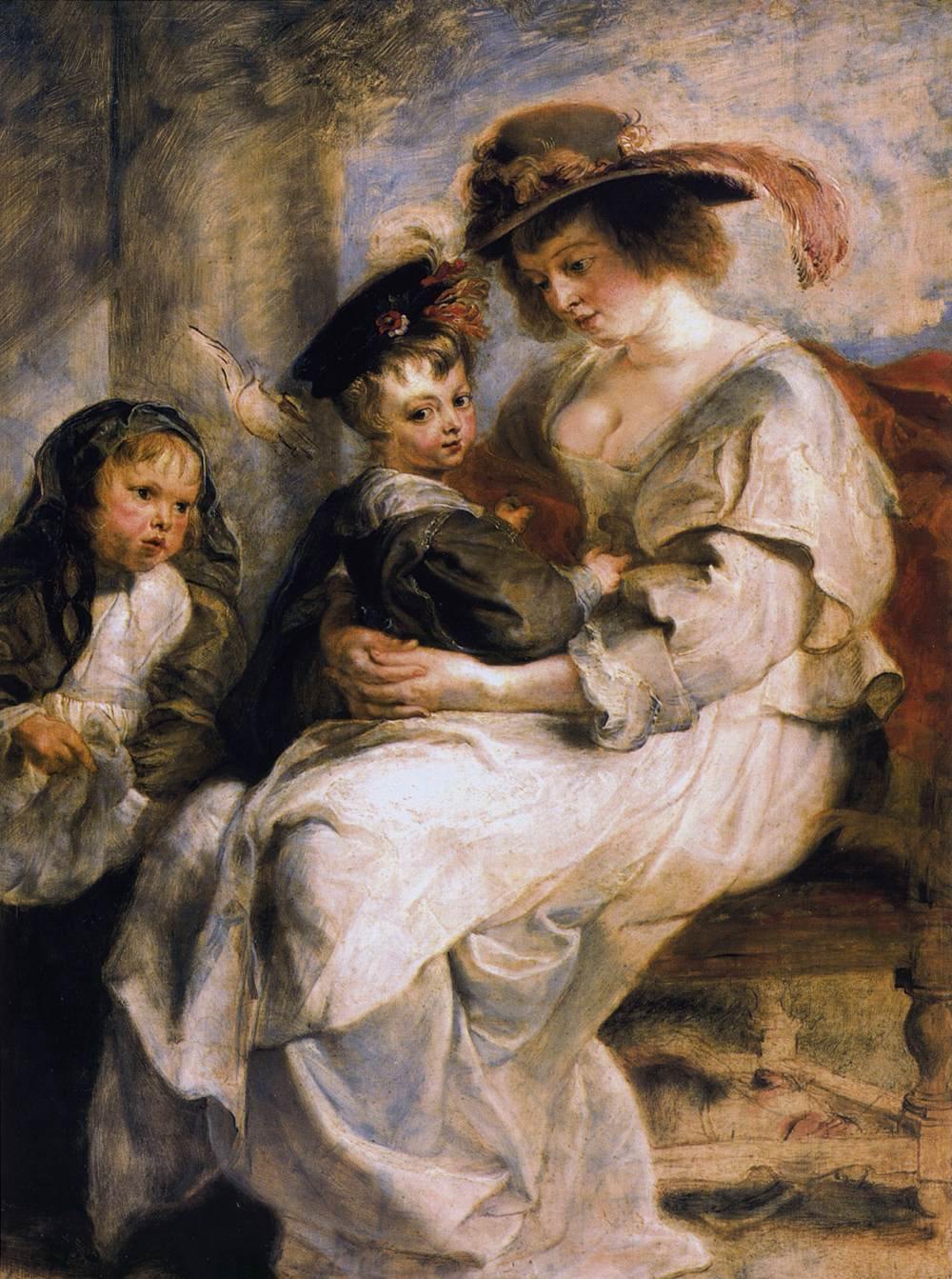 Helene Fourment com seus filhos (Peter Paul Rubens) - Reprodução com Qualidade Museu