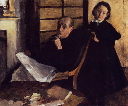 Henri De Gas e sua Neice, Lucie Degas (Edgar Degas) - Reprodução com Qualidade Museu
