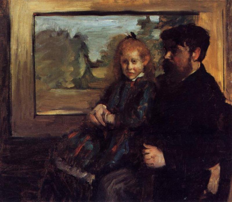 Henri Rouart e sua filha Helene (Edgar Degas) - Reprodução com Qualidade Museu