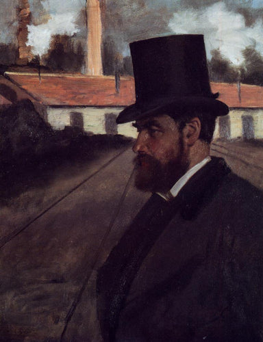 Henri Rouart na frente de sua fábrica (Edgar Degas) - Reprodução com Qualidade Museu