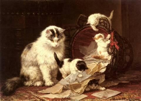 The Chop Basket (Henriette Ronner-Knip) - Reprodução com Qualidade Museu