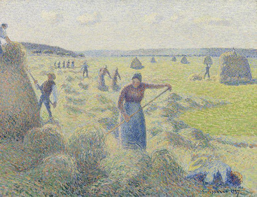 A colheita do feno em Eragny (Camille Pissarro) - Reprodução com Qualidade Museu