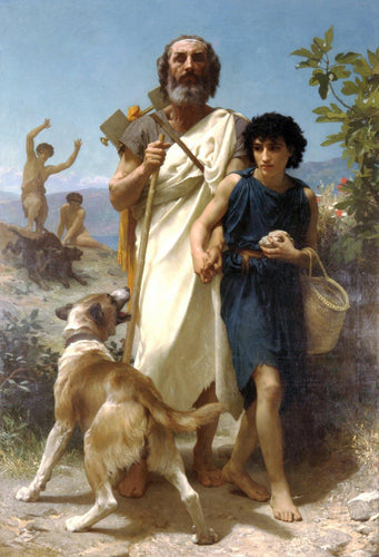 Homer e seu guia (William-Adolphe Bouguereau) - Reprodução com Qualidade Museu