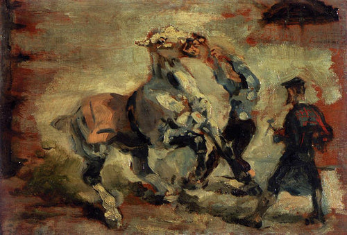 Cavalo lutando contra o noivo (Henri de Toulouse-Lautrec) - Reprodução com Qualidade Museu