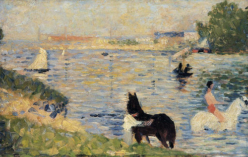 Cavalos na água (Georges Seurat) - Reprodução com Qualidade Museu