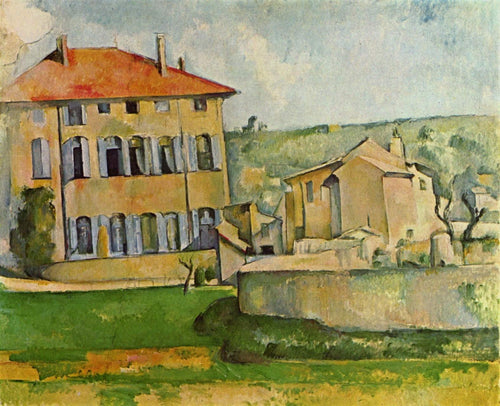 Casa e fazenda em Jas De Bouffan (Paul Cézanne) - Reprodução com Qualidade Museu