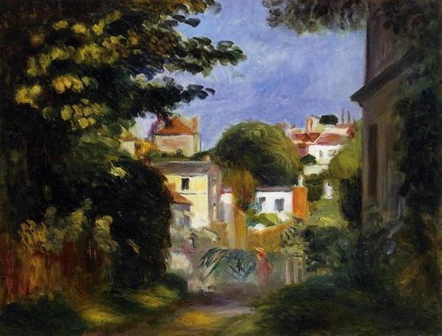 Casa e figura entre as árvores (Pierre-Auguste Renoir) - Reprodução com Qualidade Museu