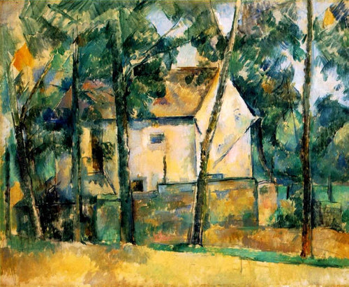 Casa e árvores (Paul Cézanne) - Reprodução com Qualidade Museu