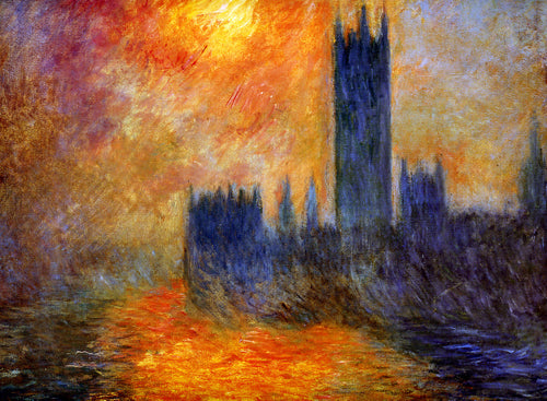 House Of Parliament Sun (Claude Monet) - Reprodução com Qualidade Museu