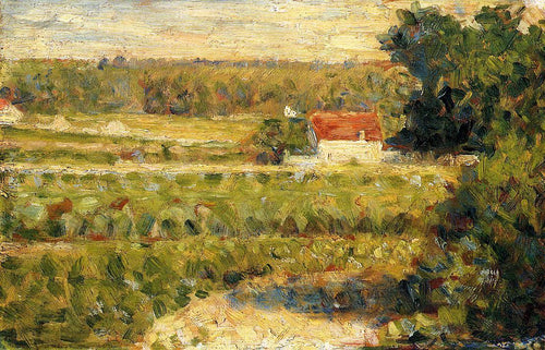 Casa Com Telhado Vermelho (Georges Seurat) - Reprodução com Qualidade Museu