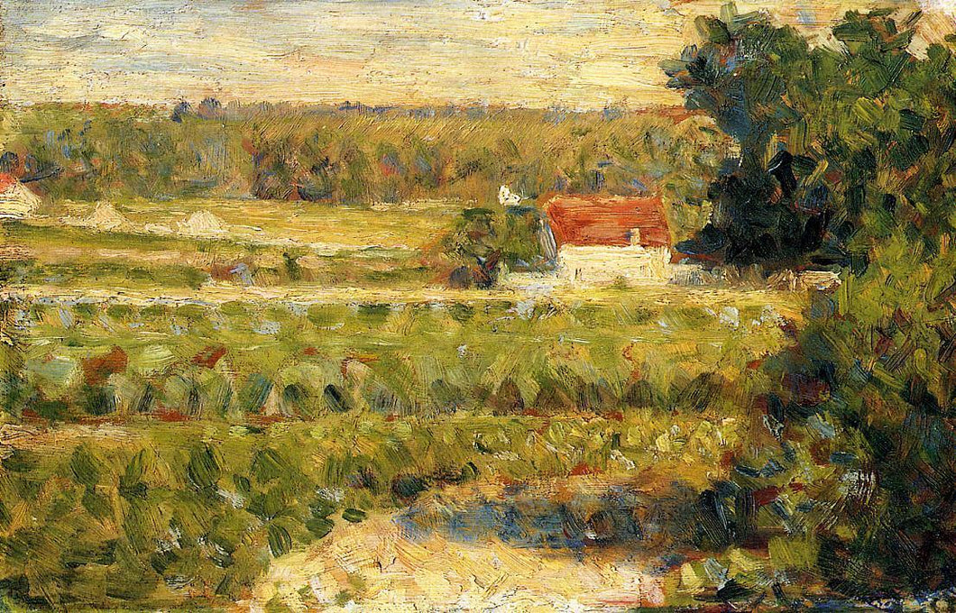 Casa Com Telhado Vermelho (Georges Seurat) - Reprodução com Qualidade Museu
