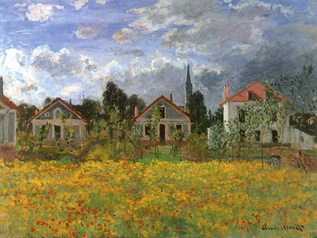 Casas em Argenteuil (Claude Monet) - Reprodução com Qualidade Museu