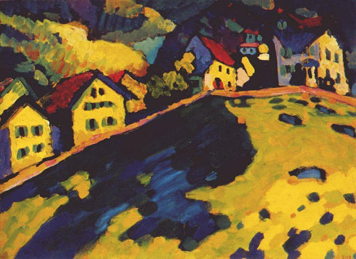 Casas em Murnau (Wassily Kandinsky) - Reprodução com Qualidade Museu