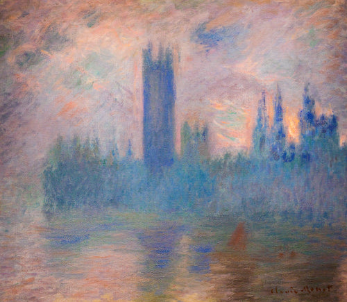 Casas do Parlamento de Westminster (Claude Monet) - Reprodução com Qualidade Museu