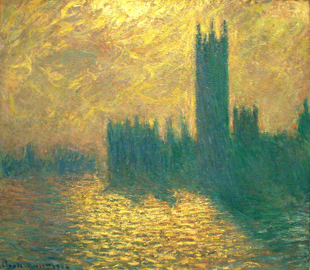 Casas do parlamento (Claude Monet) - Reprodução com Qualidade Museu