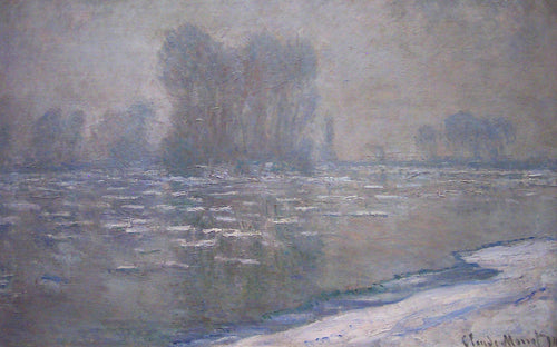Ice Floes, Misty Morning (Claude Monet) - Reprodução com Qualidade Museu